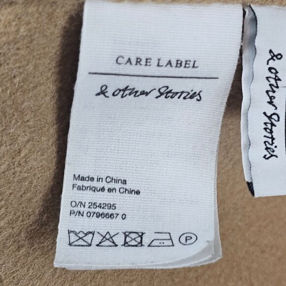 Womens 2 Business Casual Fall Winter Harvest Office Overcoat Tan & Other Stories - Picture 9 of 11